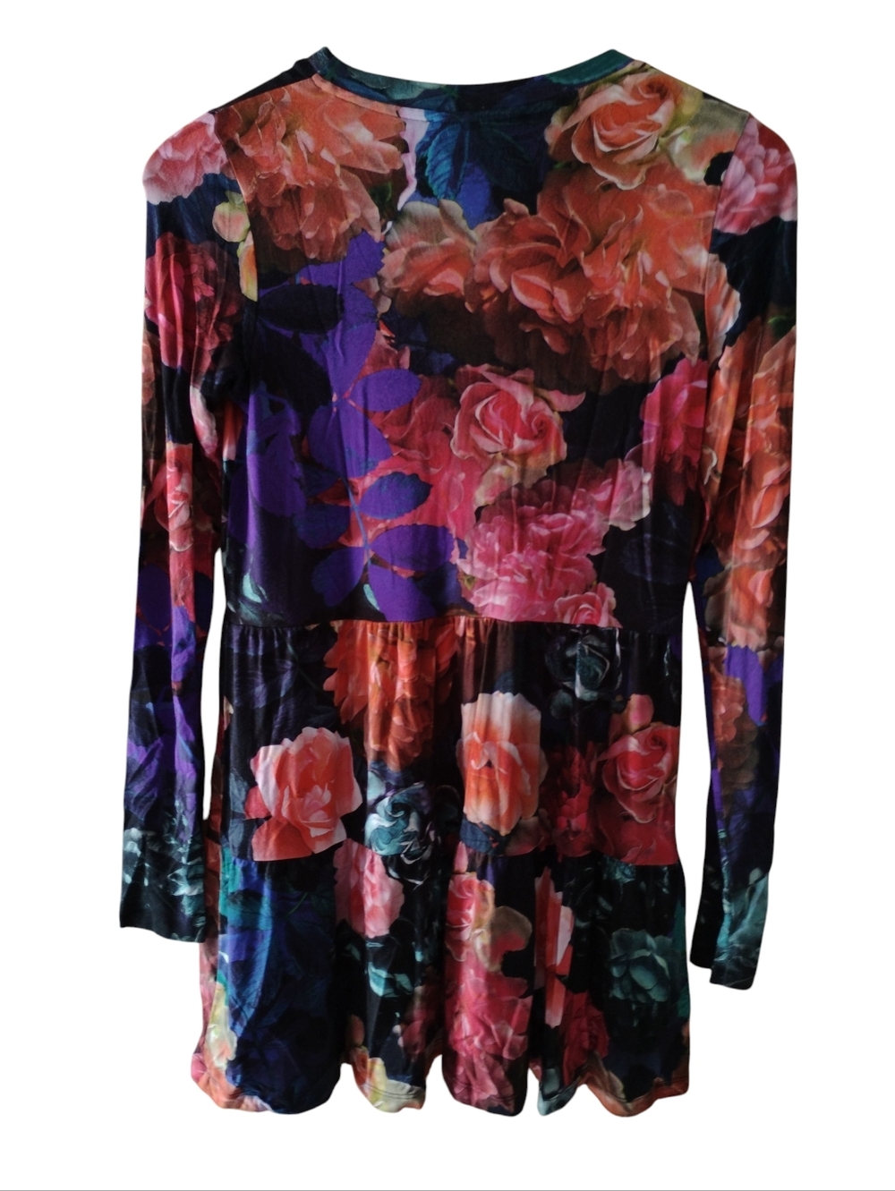 Johnny Was Studio Tiered Tunic Colorful Abstract Floral Pattern Sz XXS - Picture 3 of 5